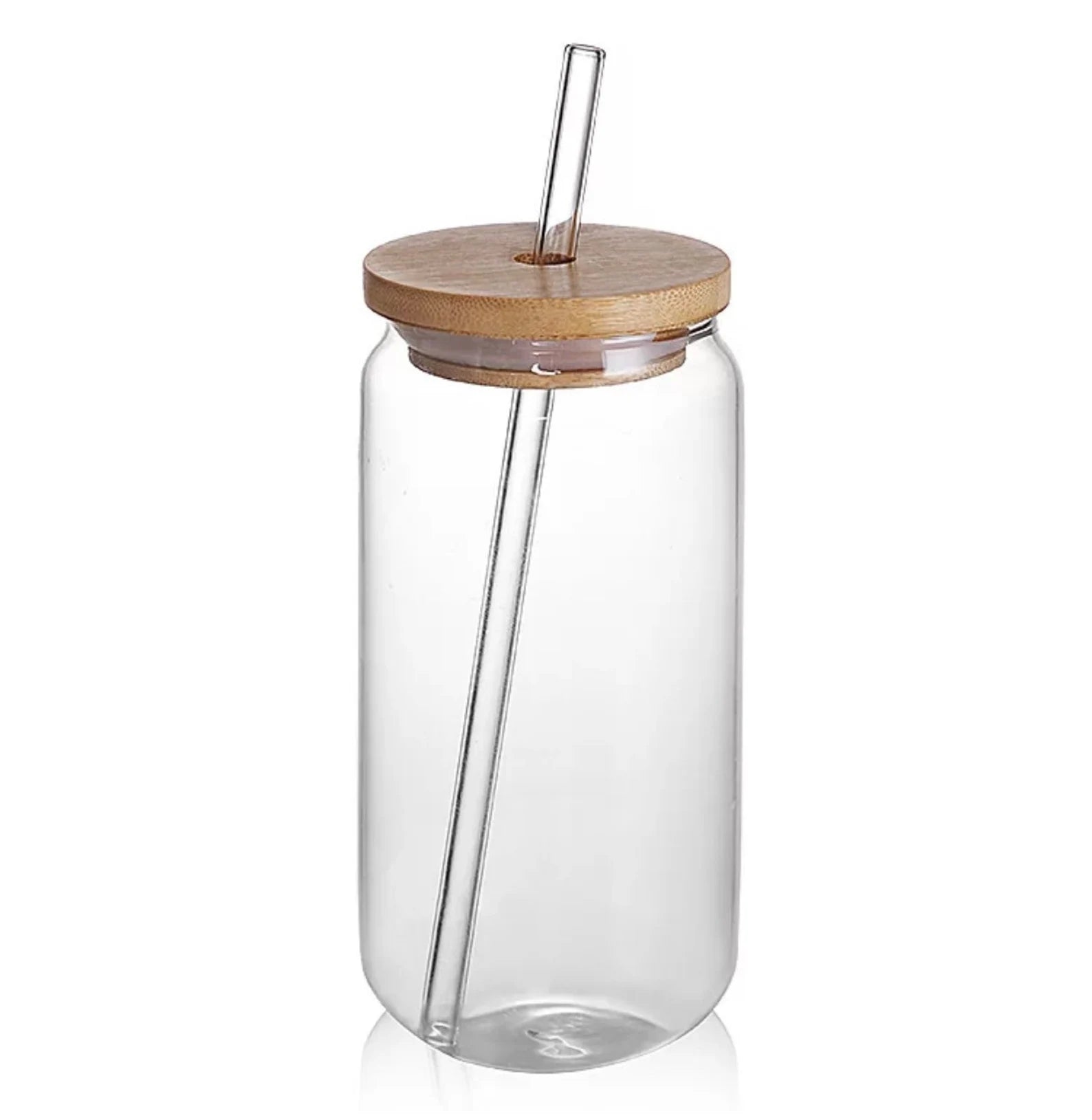 Libbey Glass Can, 16oz Bamboo Lid