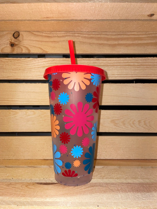 Hippie Flowers Cold Cup 24oz