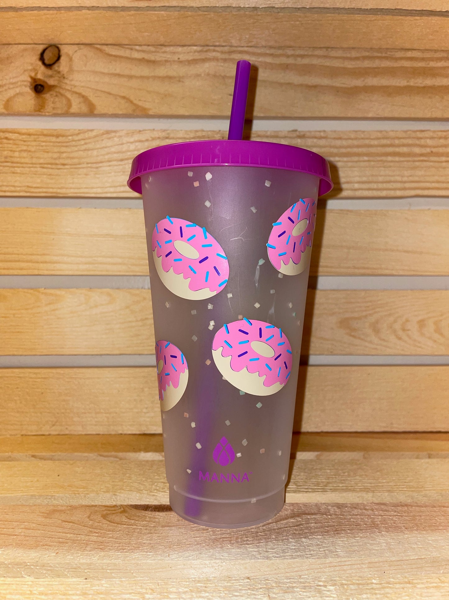 Donut Worry Be Happy Cold Cup 24oz