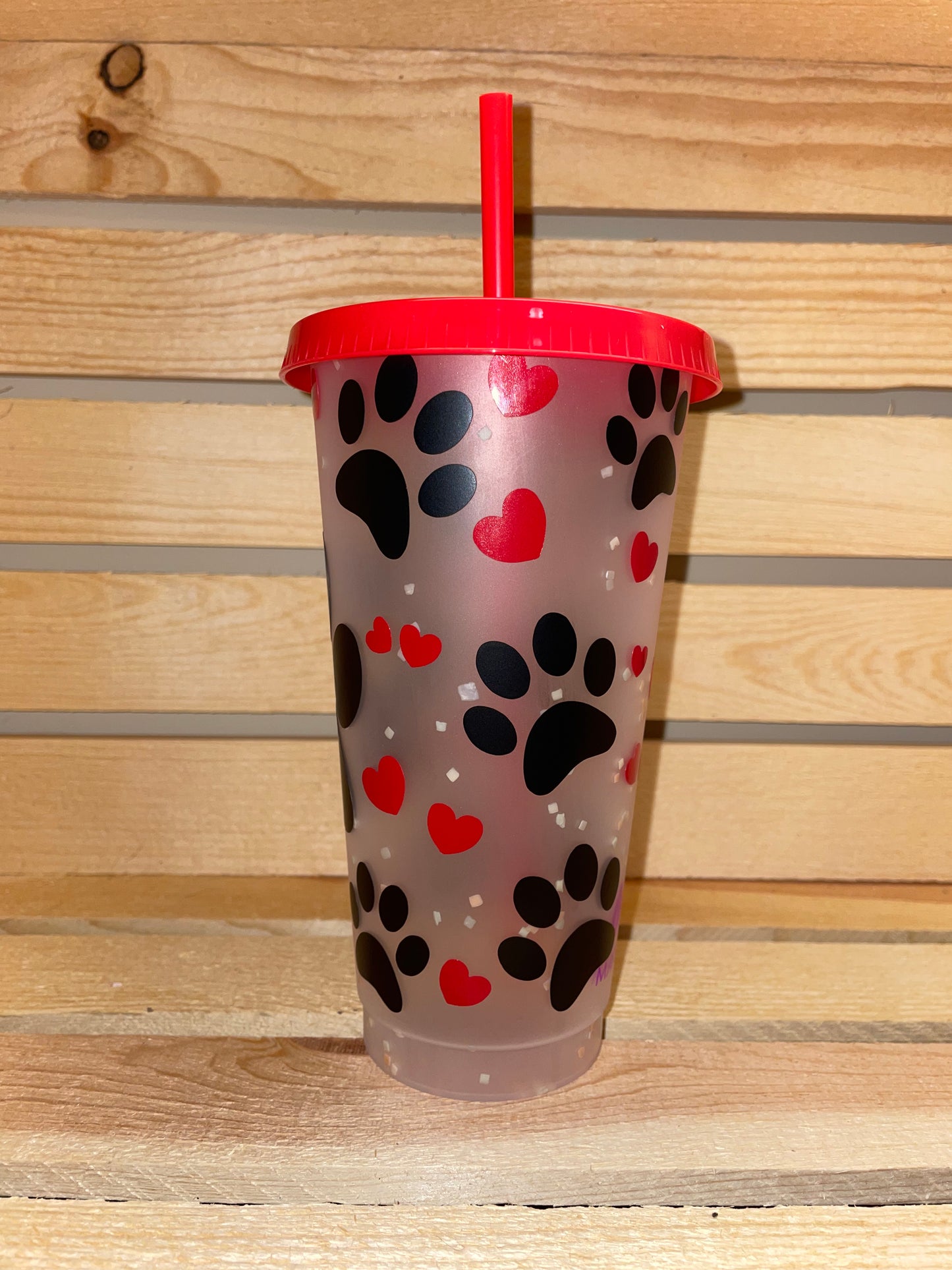 Puppy Paws & Hearts Cold Cup 24oz