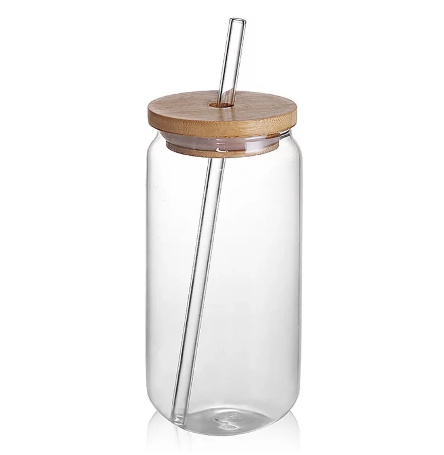 Libbey Drinking Glass with Bamboo Lid and Plastic Straw – The Printing B