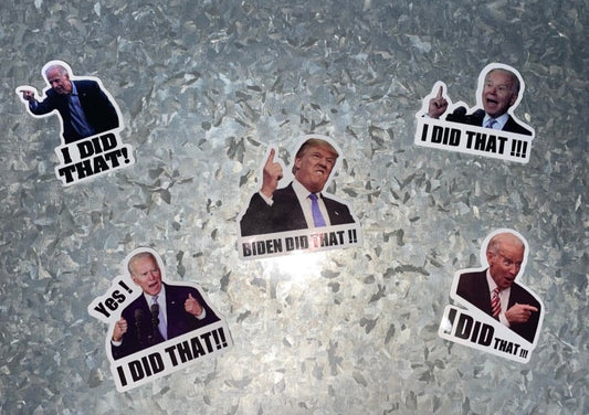 5 Pack Trump/Biden Vinyl Scrapbooking Laptop Phone Hydroflask Stickers Bulk